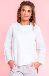 Linen Overlay Flounce Top