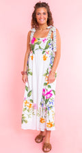 Floral Tie-Strap Maxi Dress