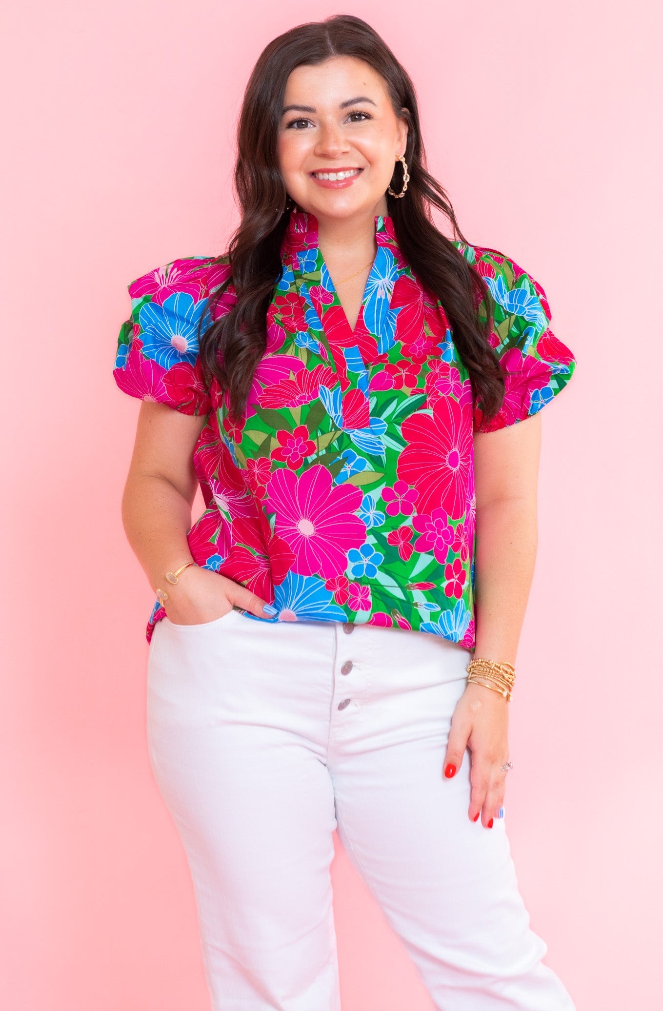 Josy Puff Sleeve Top Mervy Floral