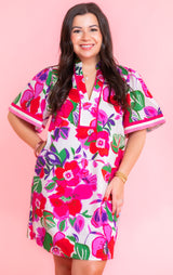 Floral Print Short Sleeve Dress