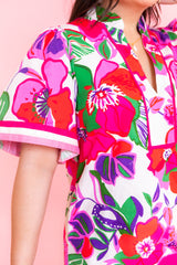 Floral Print Short Sleeve Dress