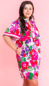Floral Print Short Sleeve Dress
