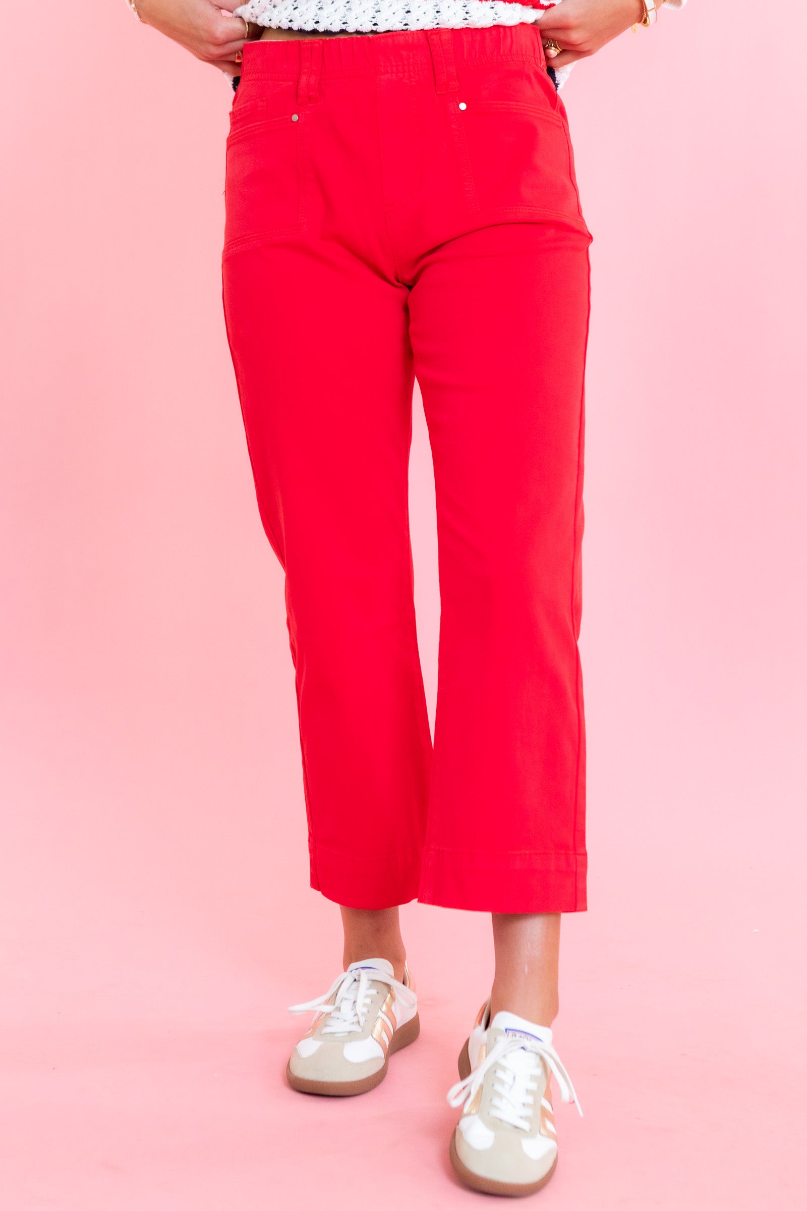 Tribal | Comfort Stretch Pull-On Kick Flare Capris in Sangria