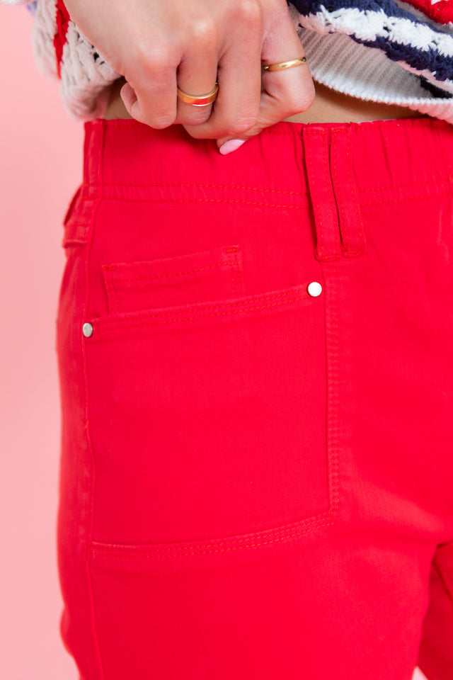 Tribal | Comfort Stretch Pull-On Kick Flare Capris in Sangria