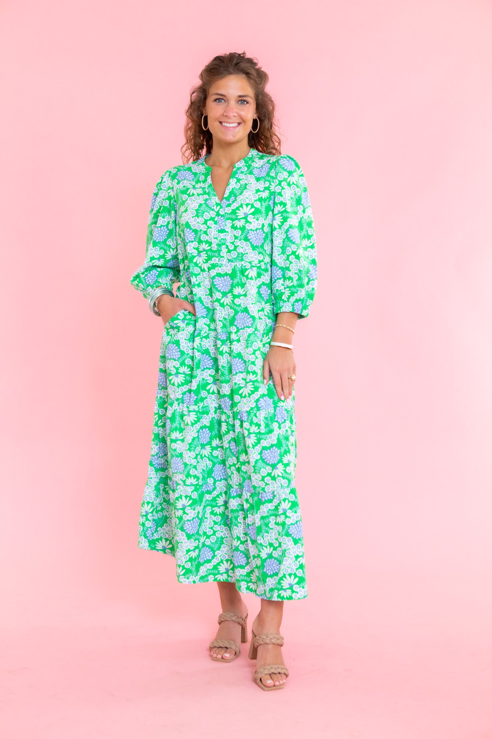 Mary Square | Cameron Dress | Daisy Chain Green