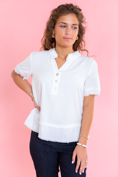 Fringe Woven Popover Shirt