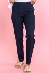 Pull-On Ankle Jeans with Back Pockets