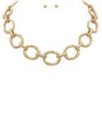 Madison's Exclusive | Linked Oval Chain Necklace Set Vintage Gold