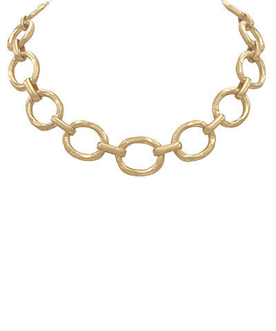 Madison's Exclusive | Linked Oval Chain Necklace Vintage Gold