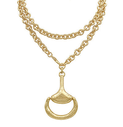 Madison's Exclusive | Horsebit Pendant Adjustable Necklace