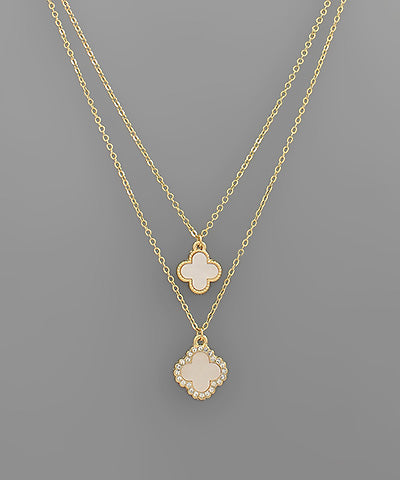 Pave Clover Dual Necklace