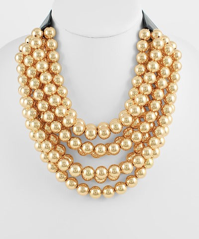 Chunky Multi-Strand Beaded Magnetic Necklace