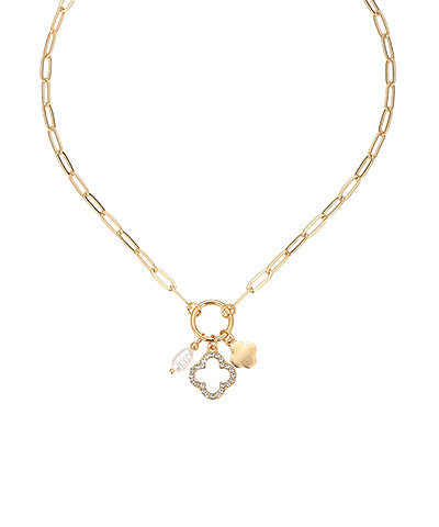 Madison's Exclusive | Open Clover Pearl Choker