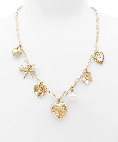Madison's Exclusive | Hearts & Bows Charm Necklace