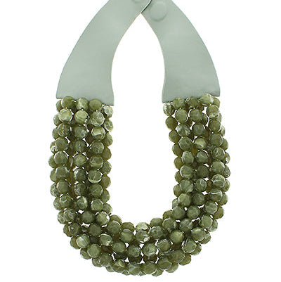 Chunky Multi-Strand Beaded Magnetic Necklace