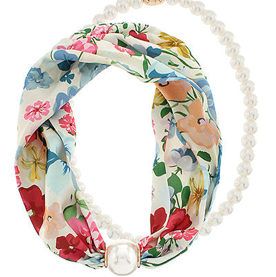 Madison's Exclusive | Layered Pearl Scarf Necklace