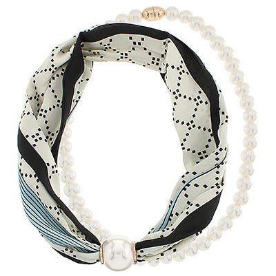Madison's Exclusive | Layered Pearl Scarf Necklace