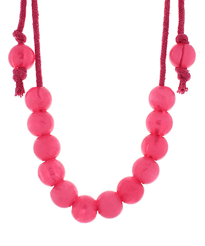 Madison's Exclusive | Ball on Cord Necklace Fuchsia