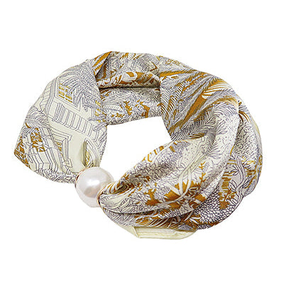 Madison's Exclusive | Pearl Garden Silk Scarf Necklace