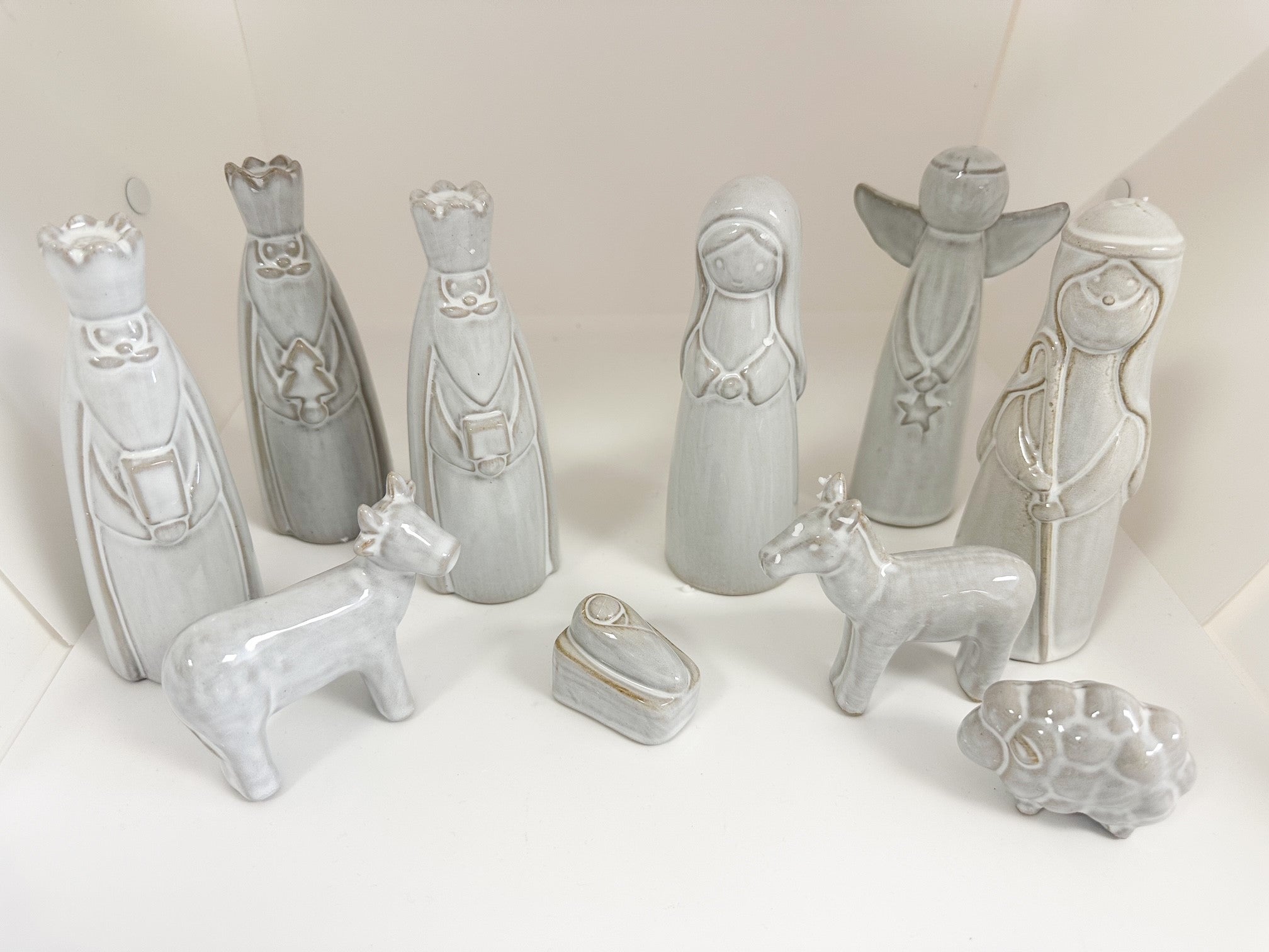 Stoneware Nativity Scene Ceramic Set of 10