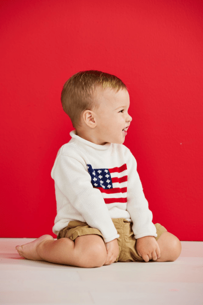 Mudpie | Flag Rollneck Toddler Sweater
