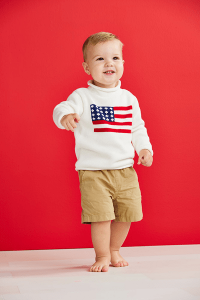Mudpie | Flag Rollneck Toddler Sweater