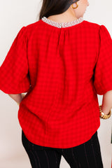 The Evelyn Pearl Trim Blouse