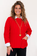 Statement Ribbed Pocket Pullover - Roma