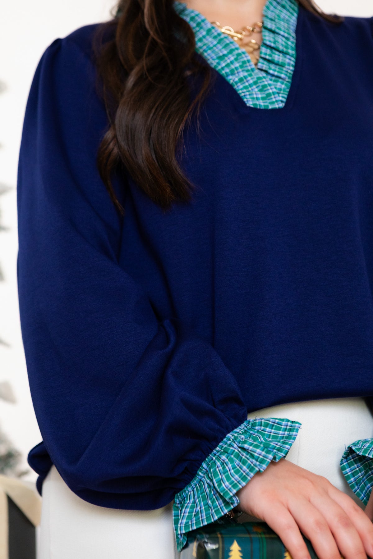 The Katherine Navy Blouse