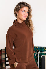 Multiples | Knit Turtleneck 3/4 Sleeve Drop Shoulder Top