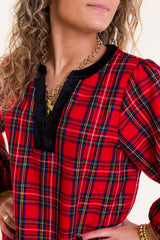 Mary Square | Sierra Dress in Plaid Red