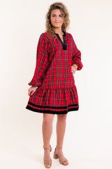 Mary Square | Sierra Dress in Plaid Red