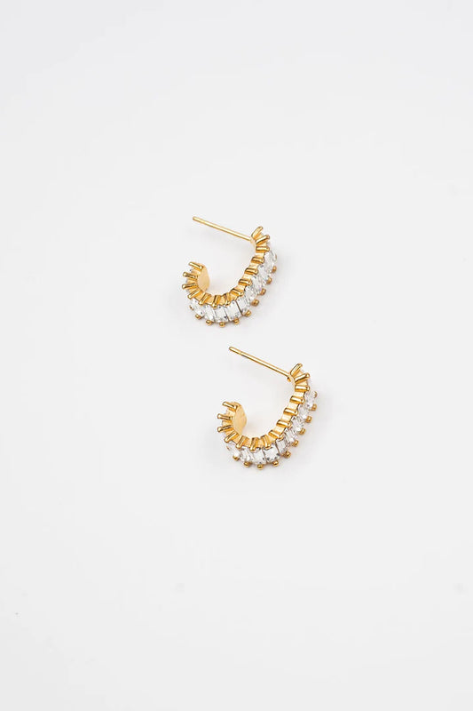 Brenda Grands Square Diamond Hoops