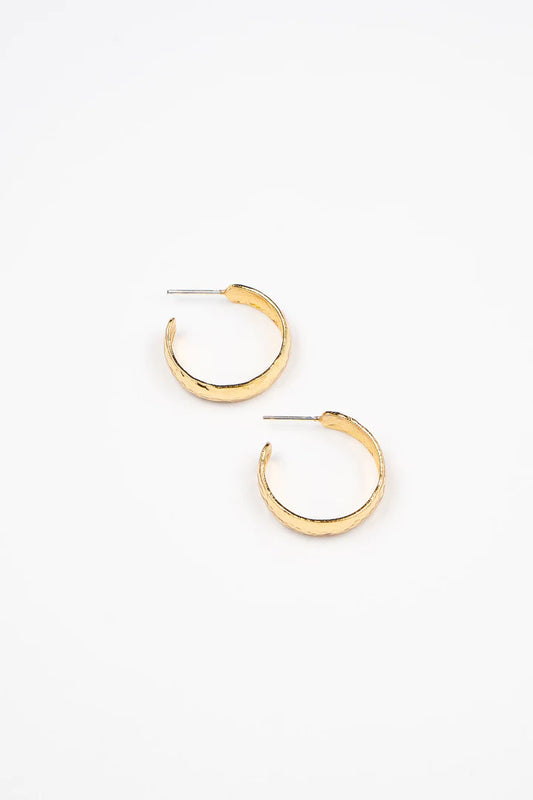 Brenda Grands Hammered Hoops