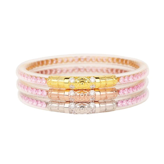 BudhaGirl | Three Queens All Weather Bangles - Petal Pink