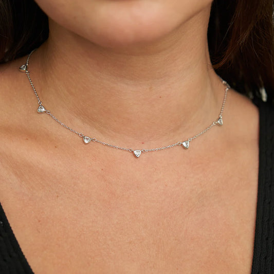 Brenda Grands | Silver CZ Drop Necklace