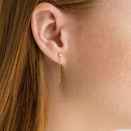 Brenda Grands Crystal Chain Earrings