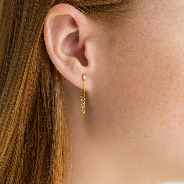 Brenda Grands Crystal Chain Earrings