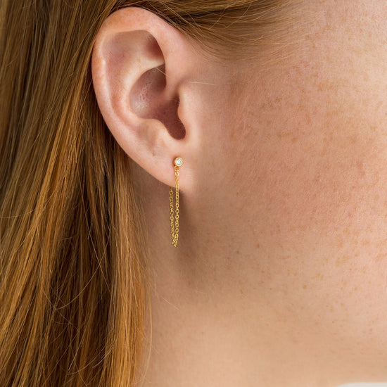 Brenda Grands Crystal Chain Earrings