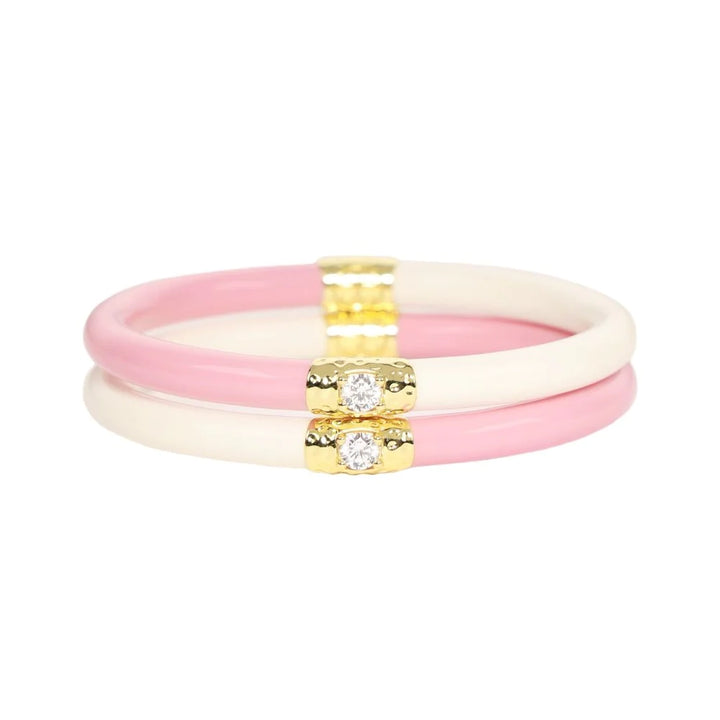 BuDhaGirl | Pink/Ivory Yin & Yang All Weather Bangles ( Final Sale)