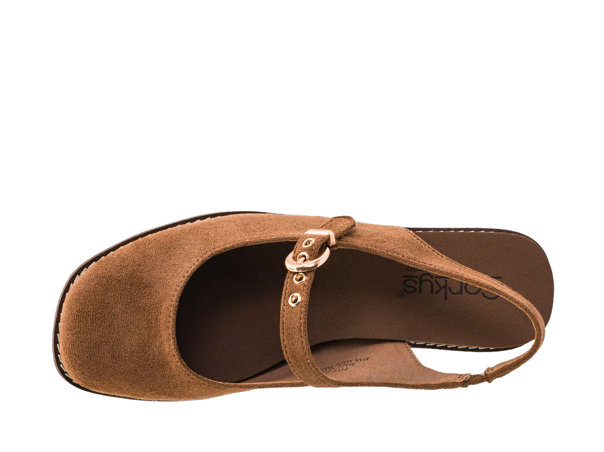 Corky's | Pity Party in Chestnut Faux Suede