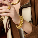 Julie Vos | Ravello Statement Hinge Bangle - Gold