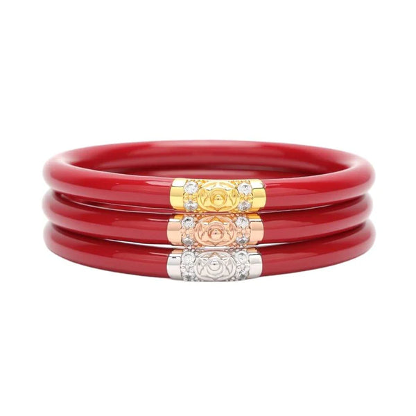 BudhaGirl | Three Kings All Weather Bangles - Red display picture 1