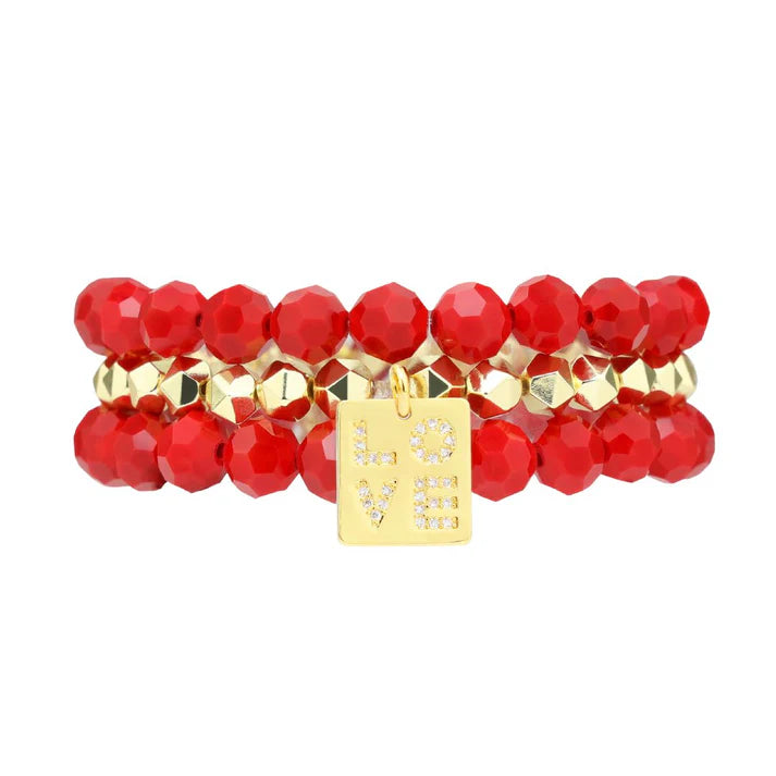 BuDhaGirl | Red Gold Love Stack Set