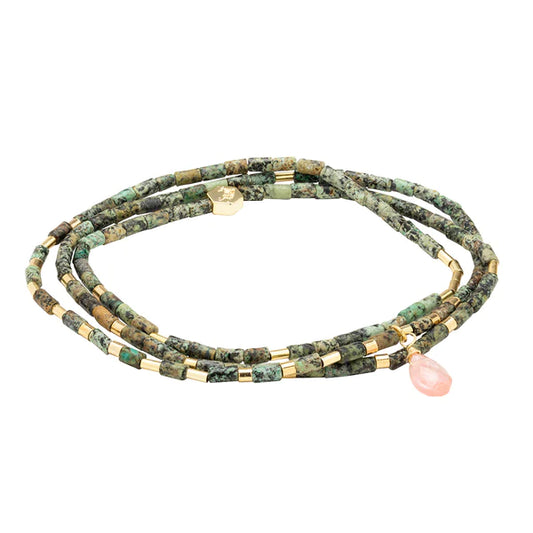 Scout | Teardrop Stone Wrap African Turquoise/Watermelon/Gold - Stone of Transformation