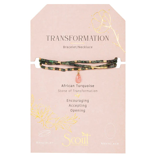 Scout | Teardrop Stone Wrap African Turquoise/Watermelon/Gold - Stone of Transformation