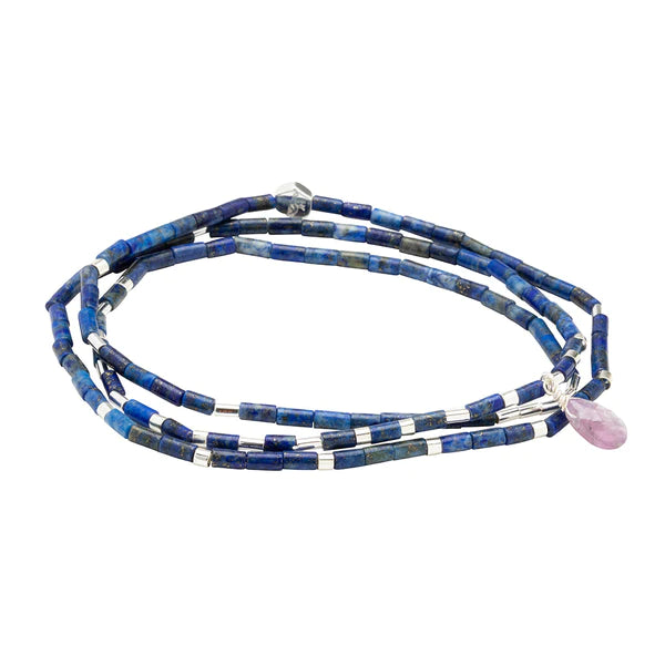 Scout | Teardrop Stone Wrap Lapis/Amethyst/Silver - Stone of Clarity
