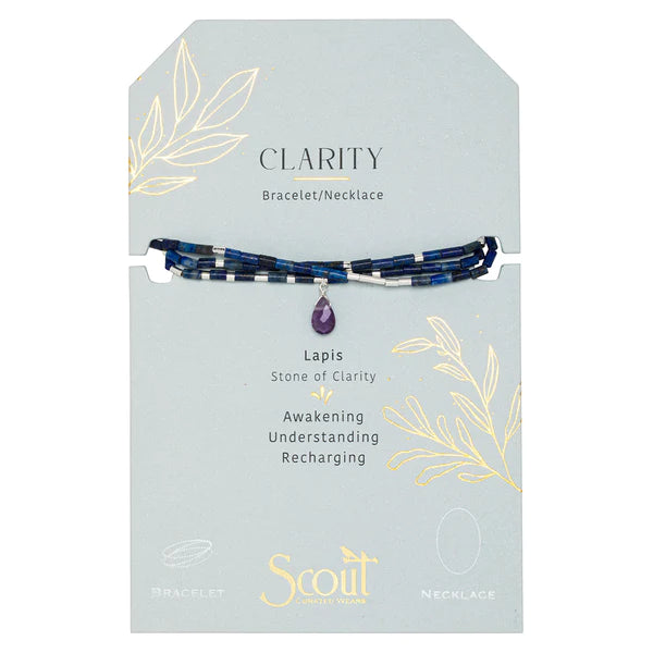 Scout | Teardrop Stone Wrap Lapis/Amethyst/Silver - Stone of Clarity