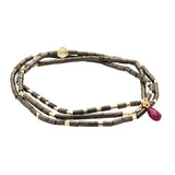 Scout | Teardrop Stone Wrap - Pyrite/Fuchsia/Gold - Stone of Positive Energy