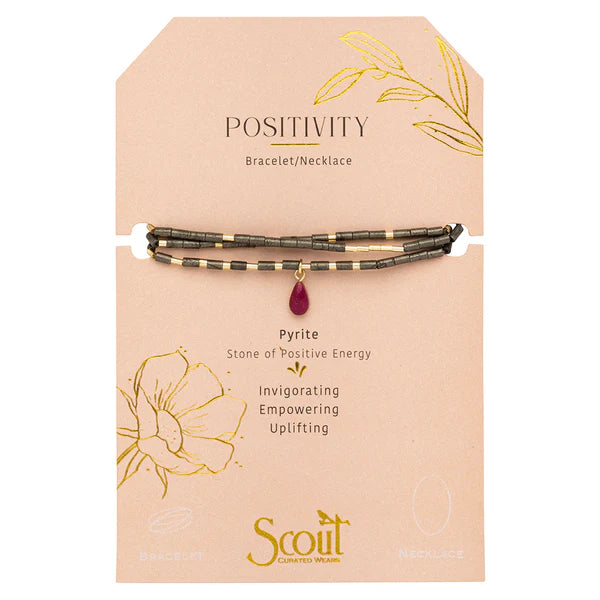 Scout | Teardrop Stone Wrap - Pyrite/Fuchsia/Gold - Stone of Positive Energy